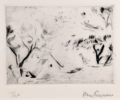 4 Blätter: Haus in Beilstein, 1915; Garten in Levanto II, 1964; Brunnen in Levanto I, 1965; Brunnen und Treppe in Levanto I, 1966