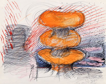 3 Zeichnungen: Rolf Iseli, 1972; Schang Hutter, 1985; Roman Candio, 1965