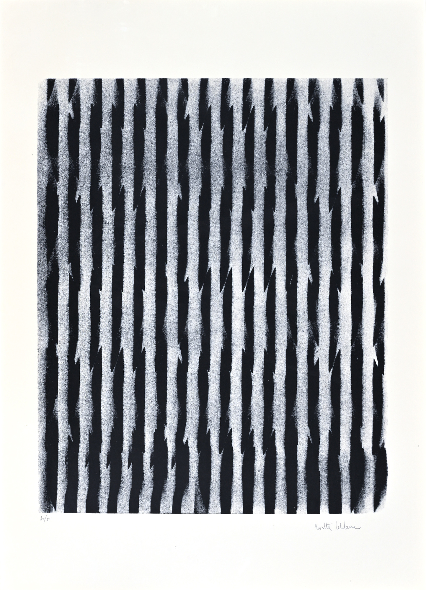 Grafik 20. / 21. Jh., 2 Blätter: Walter Leblanc, Ohne Titel; Christian Dotremont, Ohne Titel, 1973