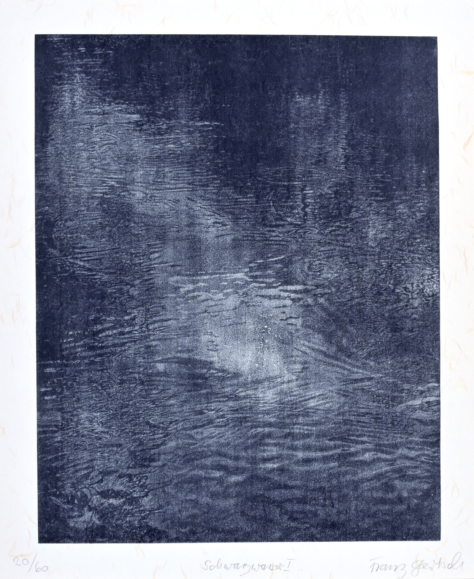 Franz Gertsch, Mappe. 5 Bilder. (Schwarzwasser I; Rüschegg; Lapislazuli; Schwarzwasser II Teil 1-2-3; Dominique)