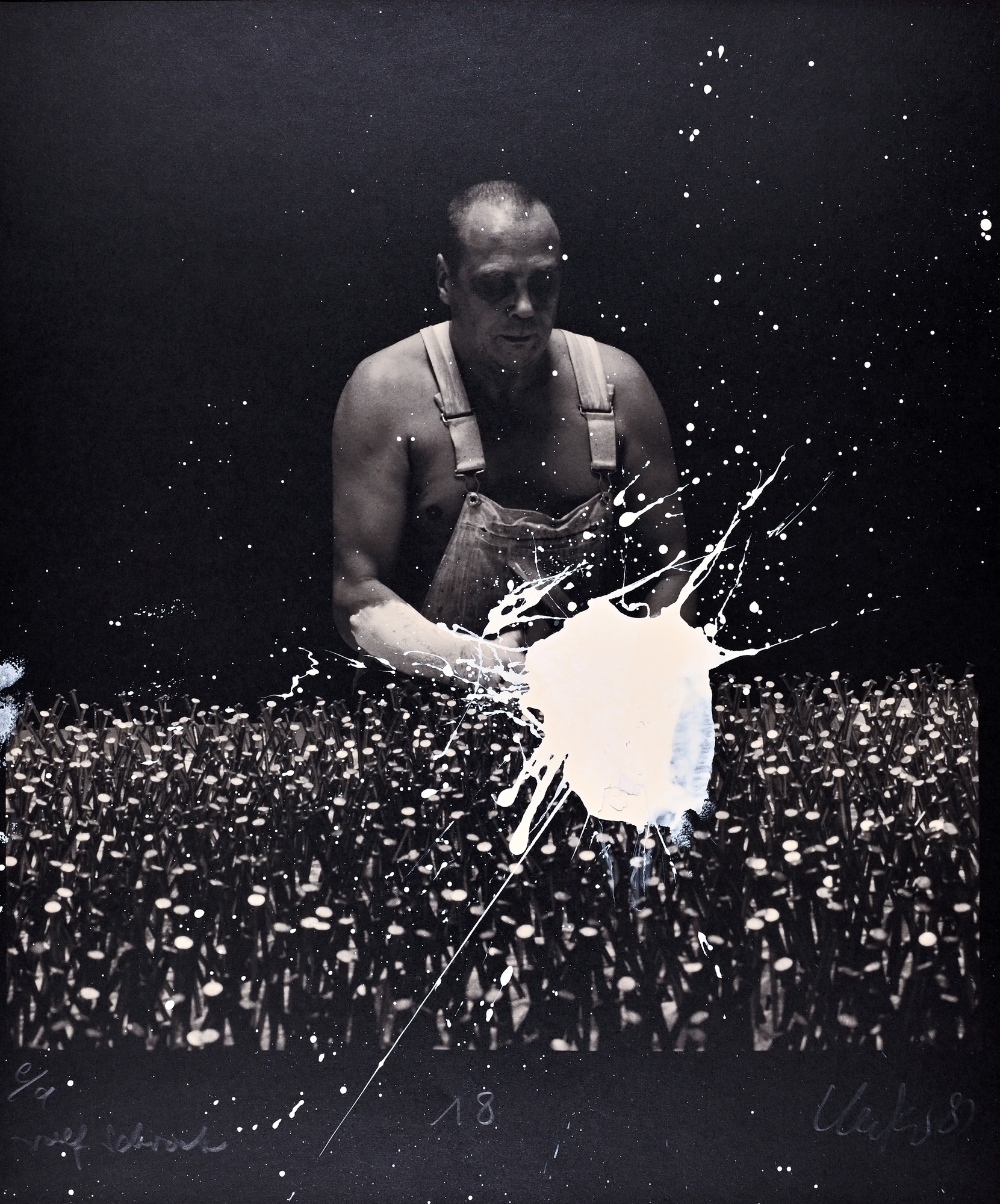 Günther Uecker / Rolf Schroeter , Blatt aus "Entwicklung eines Werkes (Fotoumwandlungen)"