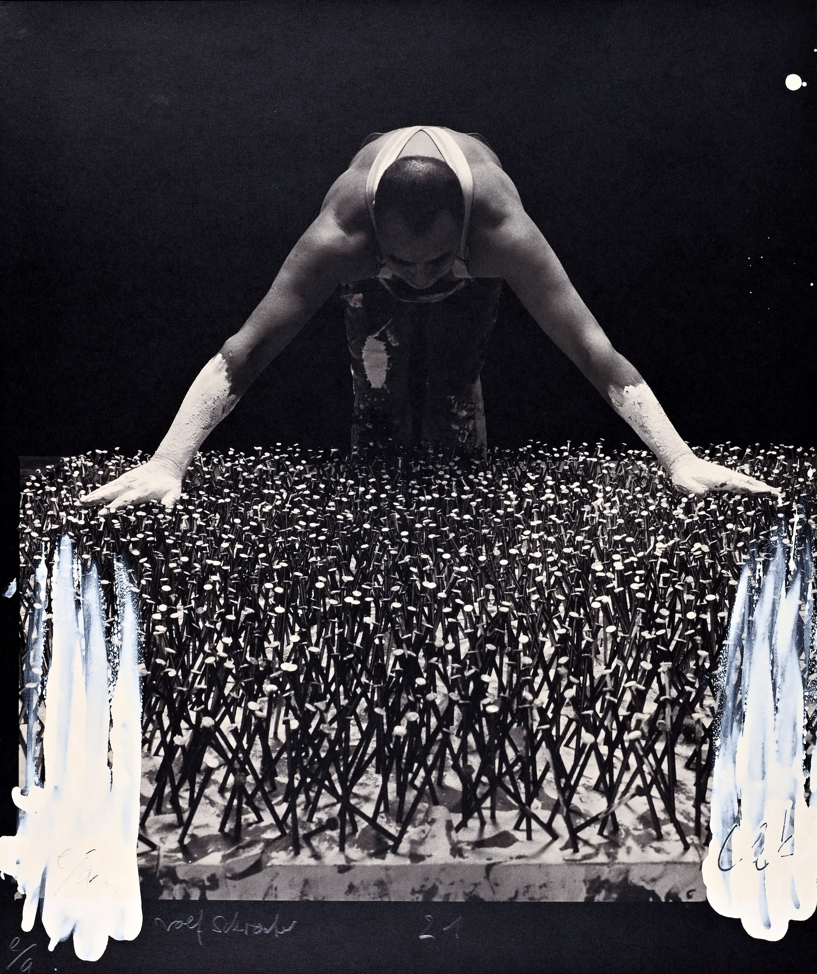 Günther Uecker / Rolf Schroeter , Blatt aus "Entwicklung eines Werkes (Fotoumwandlungen)"