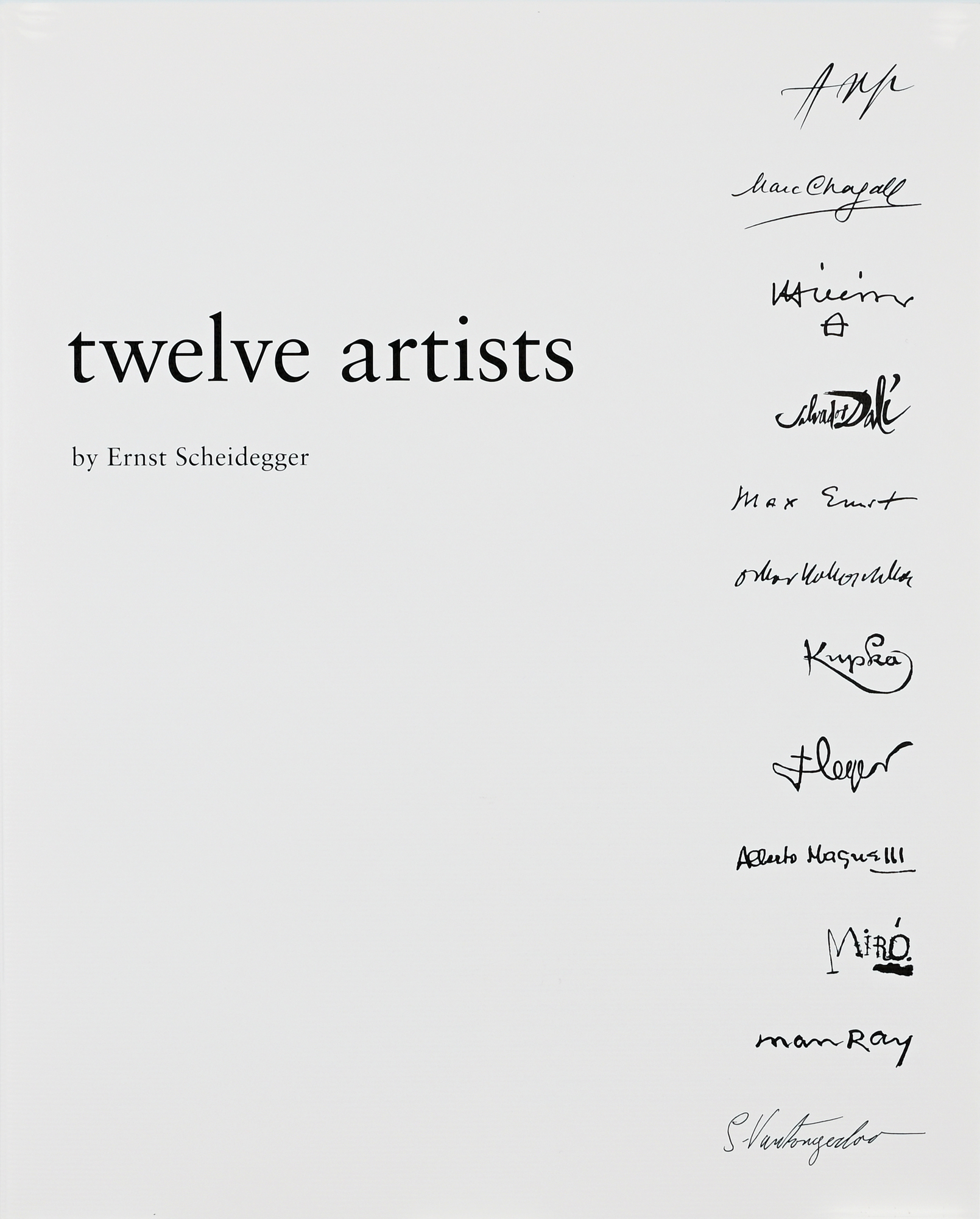 Ernst Scheidegger, Portfolio. Twelve Artists