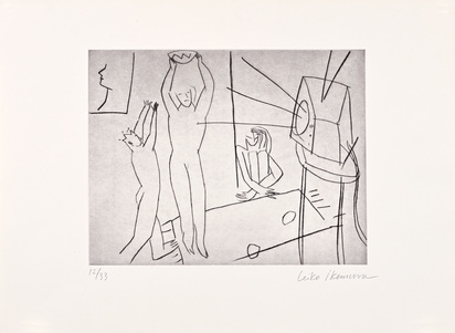 3 Blätter, aus "Mappe mit 7  Kaltnadelradierungen"