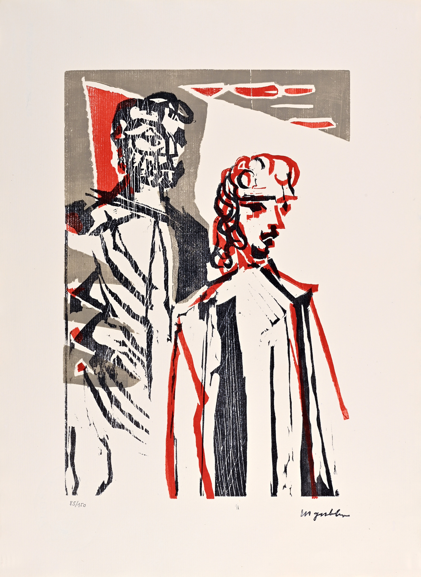 Max Gubler, Portfolio. Fünf Holzschnitte zur Erzählung von Ernest Hemingway "Der alte Mann und das Meer"