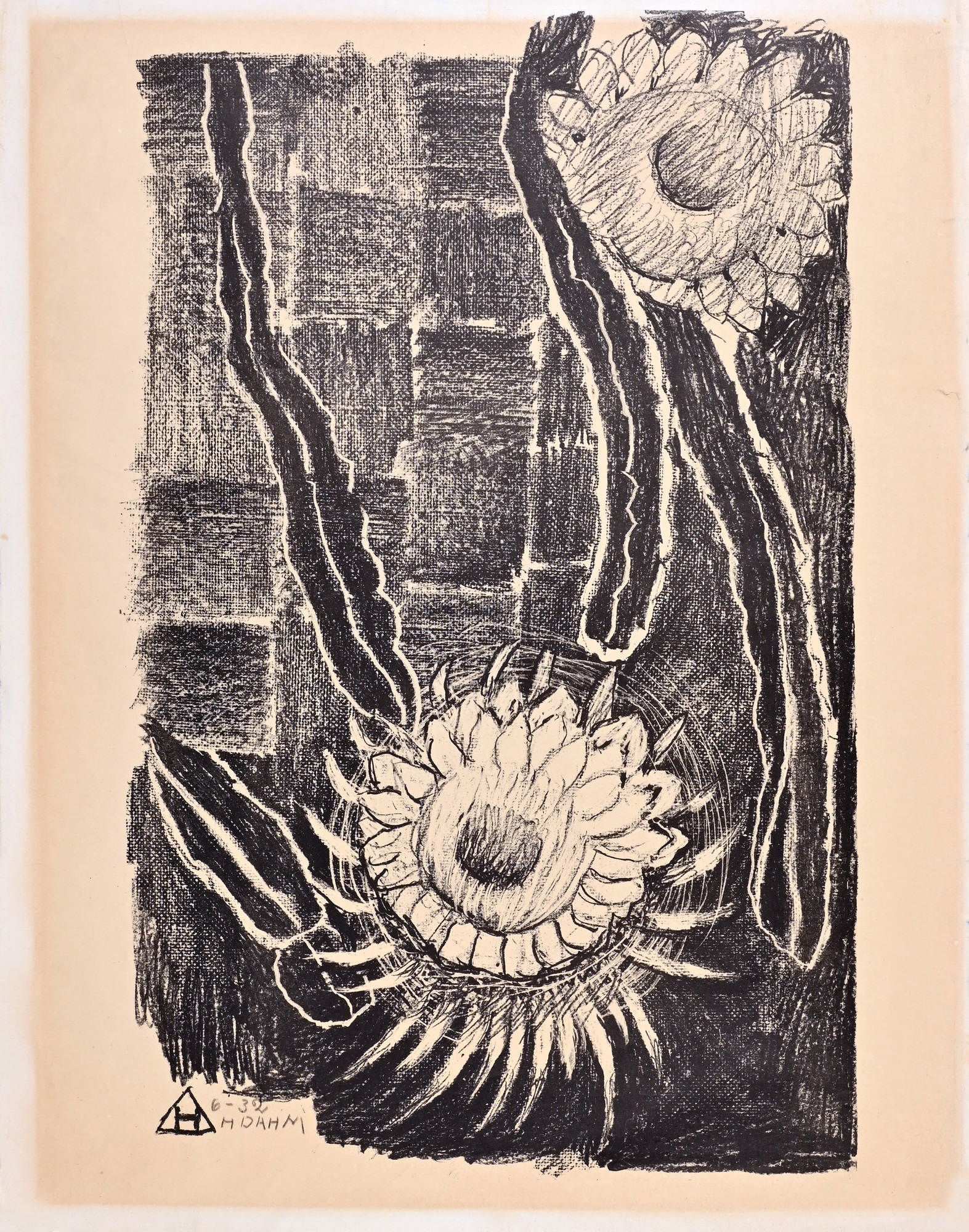 Helen Dahm, 6 Blätter: Kaktusblüten; Karfreitag; Frauenkopf; Frau beim Kämmen; Pegasus; Extrovertierter