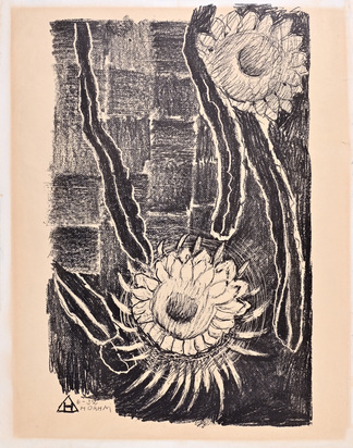 6 Blätter: Kaktusblüten; Karfreitag; Frauenkopf; Frau beim Kämmen; Pegasus; Extrovertierter