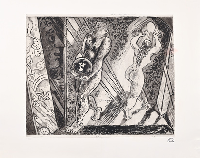 3 Blätter: Backstube Prestino, 1947; Proklamation, 1929; Ohne Titel