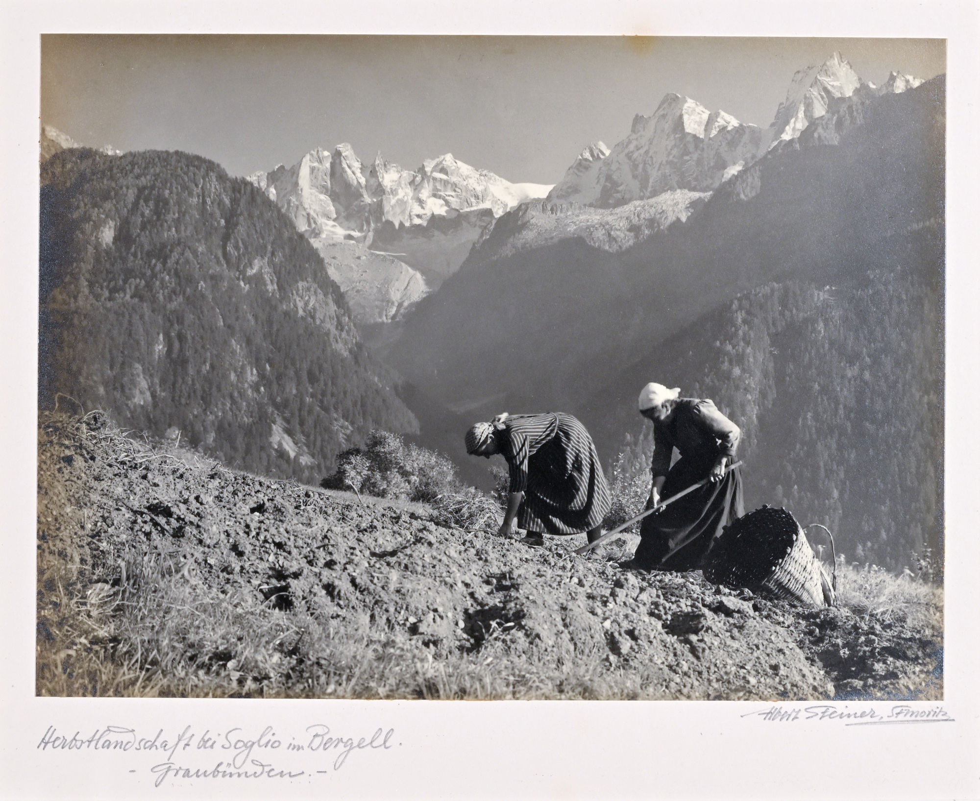 Albert Steiner, Herbstlandschaft bei Soglio im Bergell, Graubünden