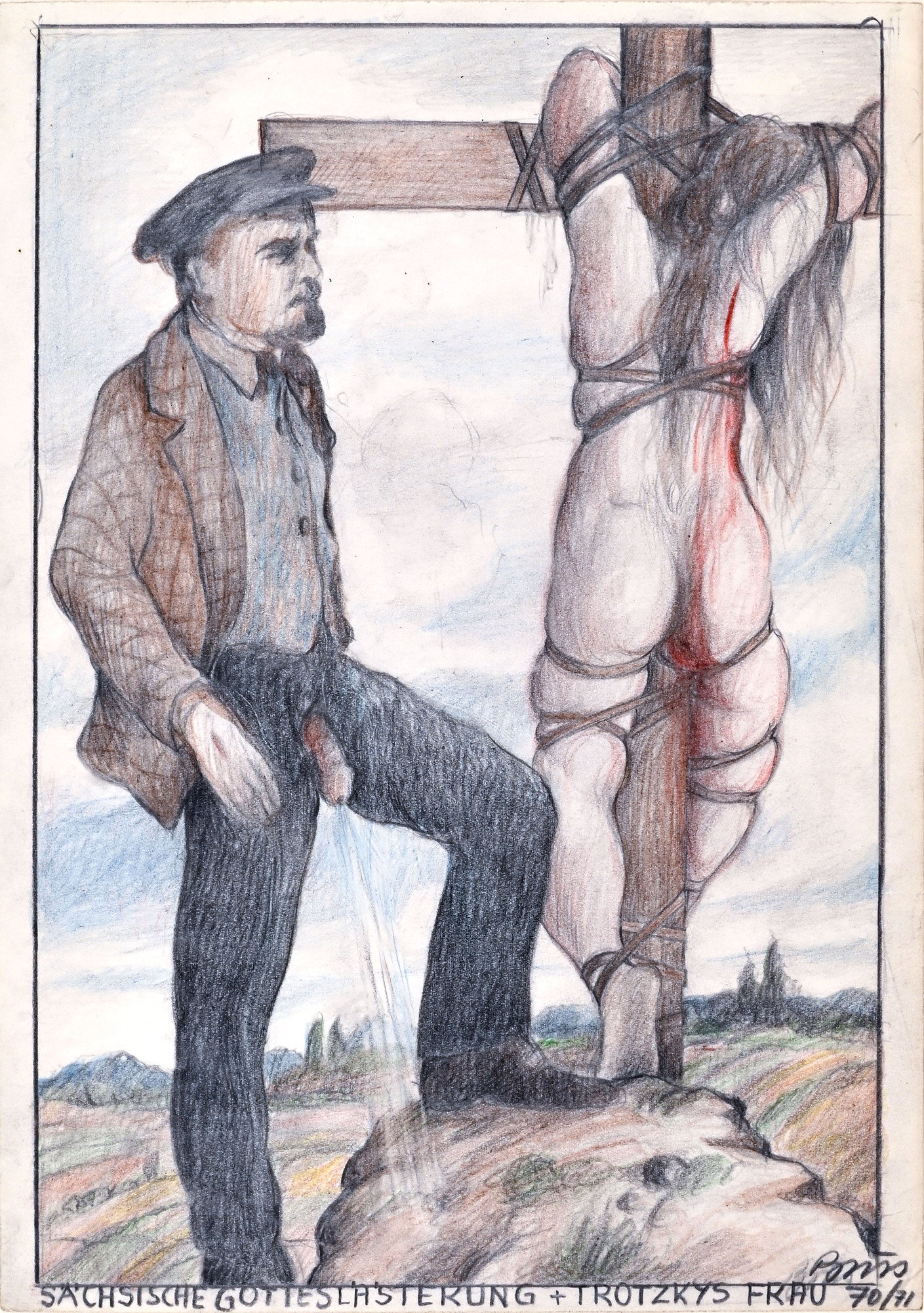 Günter Brus, Sächsische Gotteslästerung + Trotzkys Frau