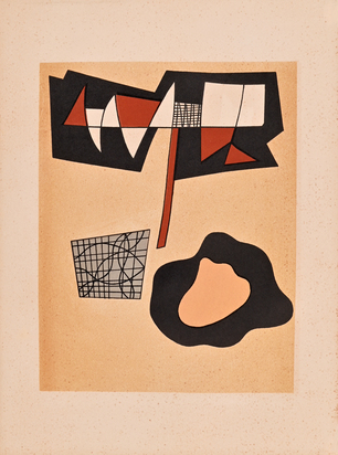 Mappenwerk mit Lithografien von H. Arp, A. Magnelli, S. Delaunay und S. Taeuber-Arp