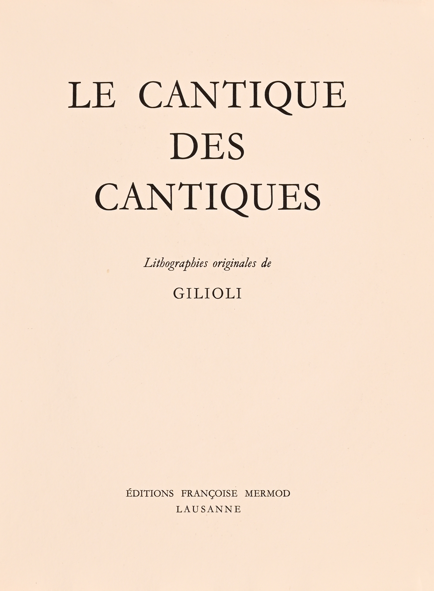 Émile Gilioli, Portfolio. Le Cantique des Cantiques