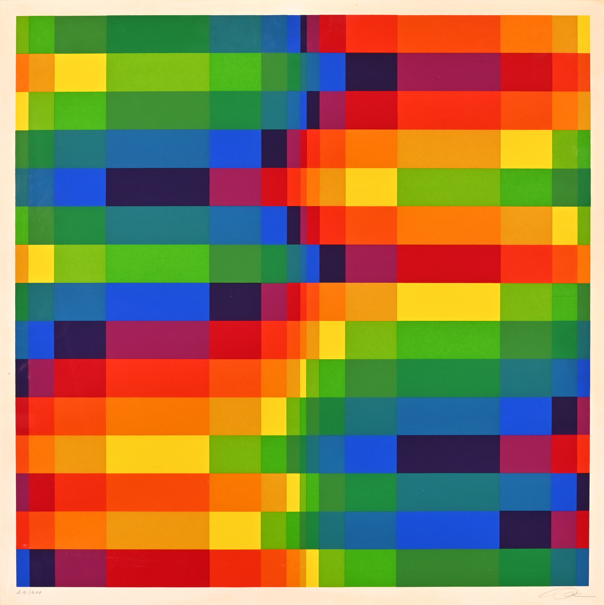 Richard Paul Lohse, Fünfzehn systematische Farbreihen mit vertikalen Verdichtungen