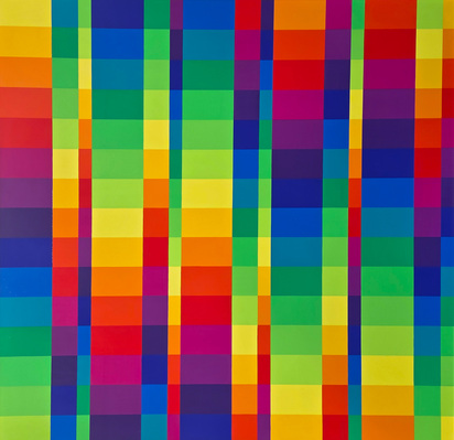 15 systematische Farbreihen mit 5 gleichen horizontalen Rhythmen