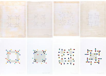 8 Blätter: Vier Variationen um ein Quadrat