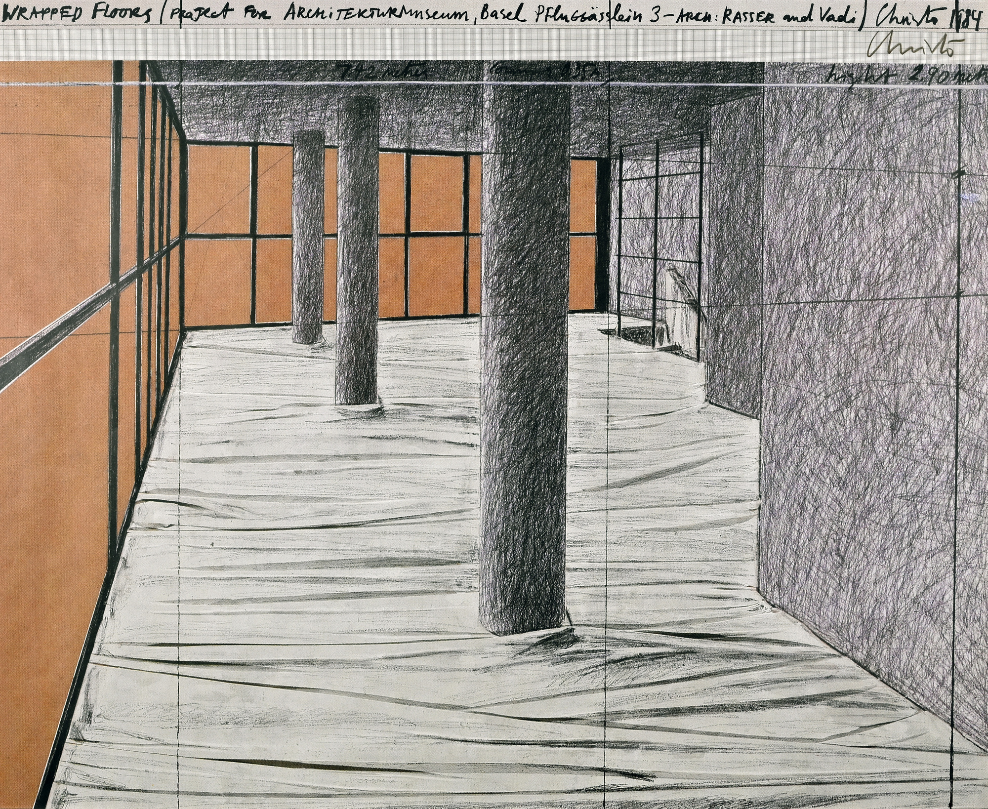 Christo, Wrapped Floors (Project for Architekturmuseum Basel)
