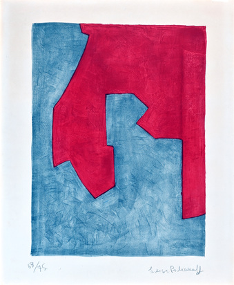 Composition rouge et bleue