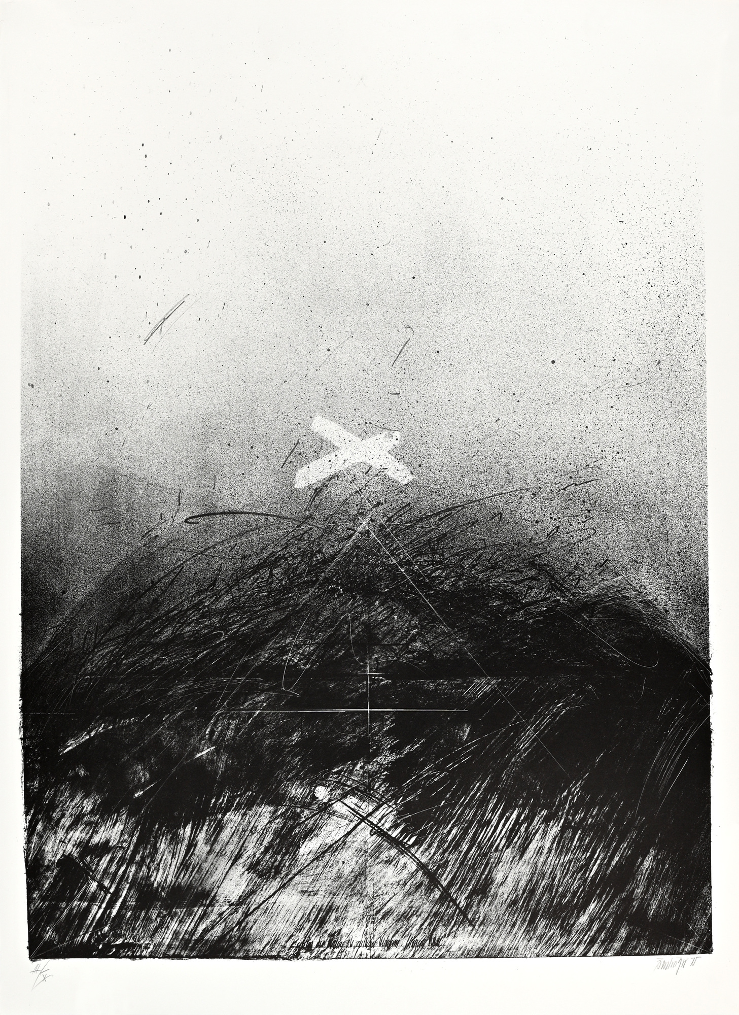 Erich Busslinger, 2 sheets: Composition with Cross, 1975; Composition with Triangle, 1970