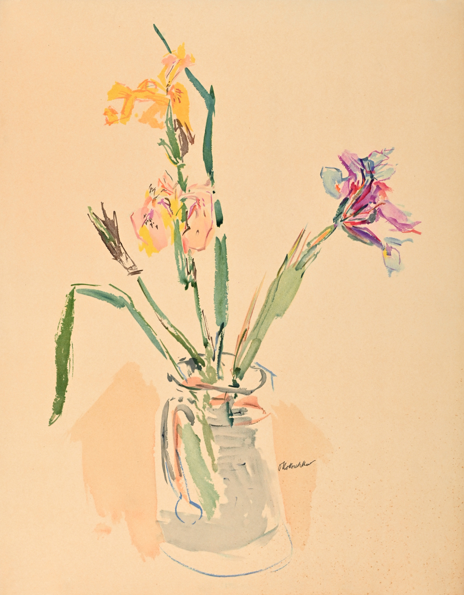Oskar Kokoschka, Gelbe und violette Iris