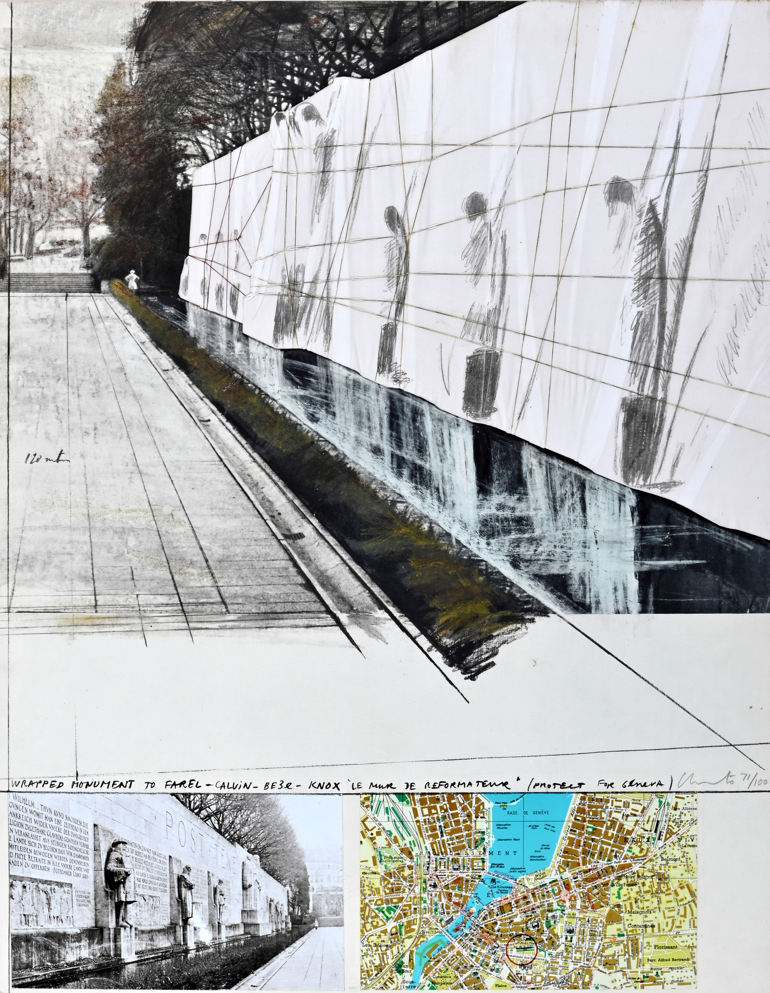 Christo, Wrapped Mur-Réformateurs, Project for Geneva