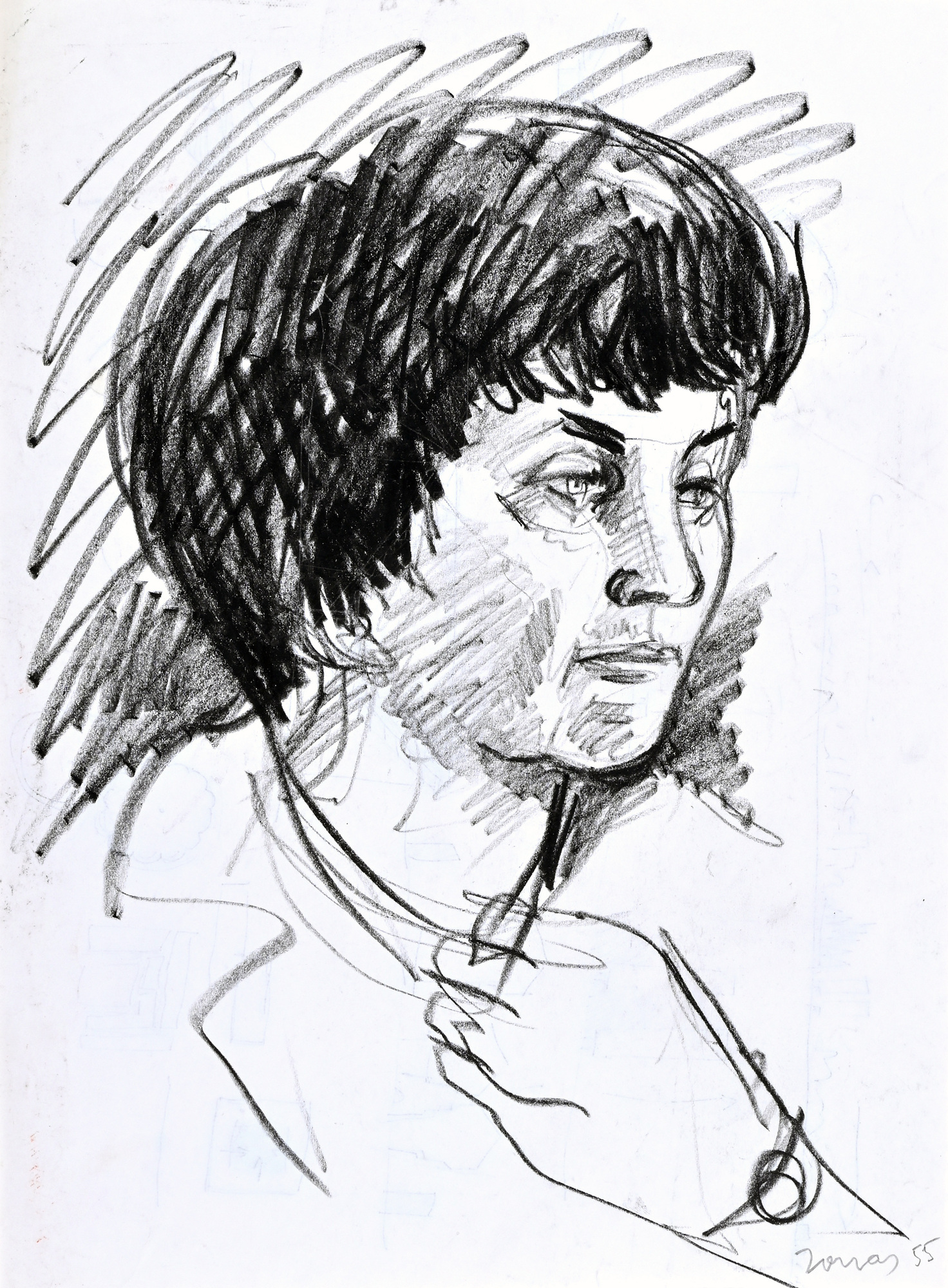 Walter Jonas, 2 works: Ehefrau, 1955; Selbstportrait