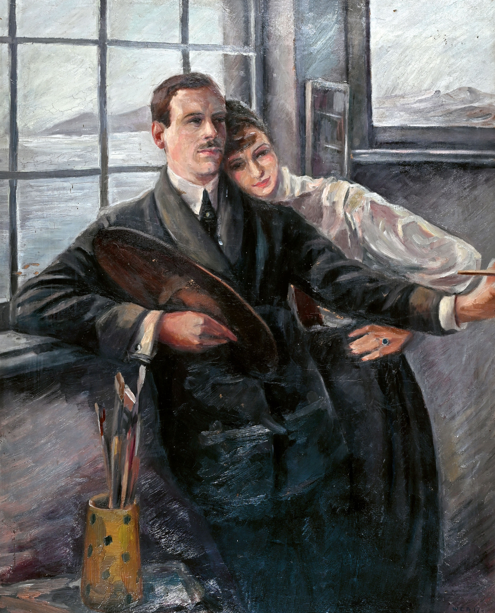 Werner Carl Schmidt, Selbstportrait mit Dame