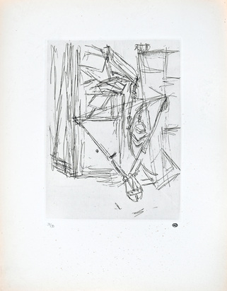 2 etchings: Tenailles dans l'atelier de Diego, 1965; Cisailles dans l'atelier de Diego, 1965