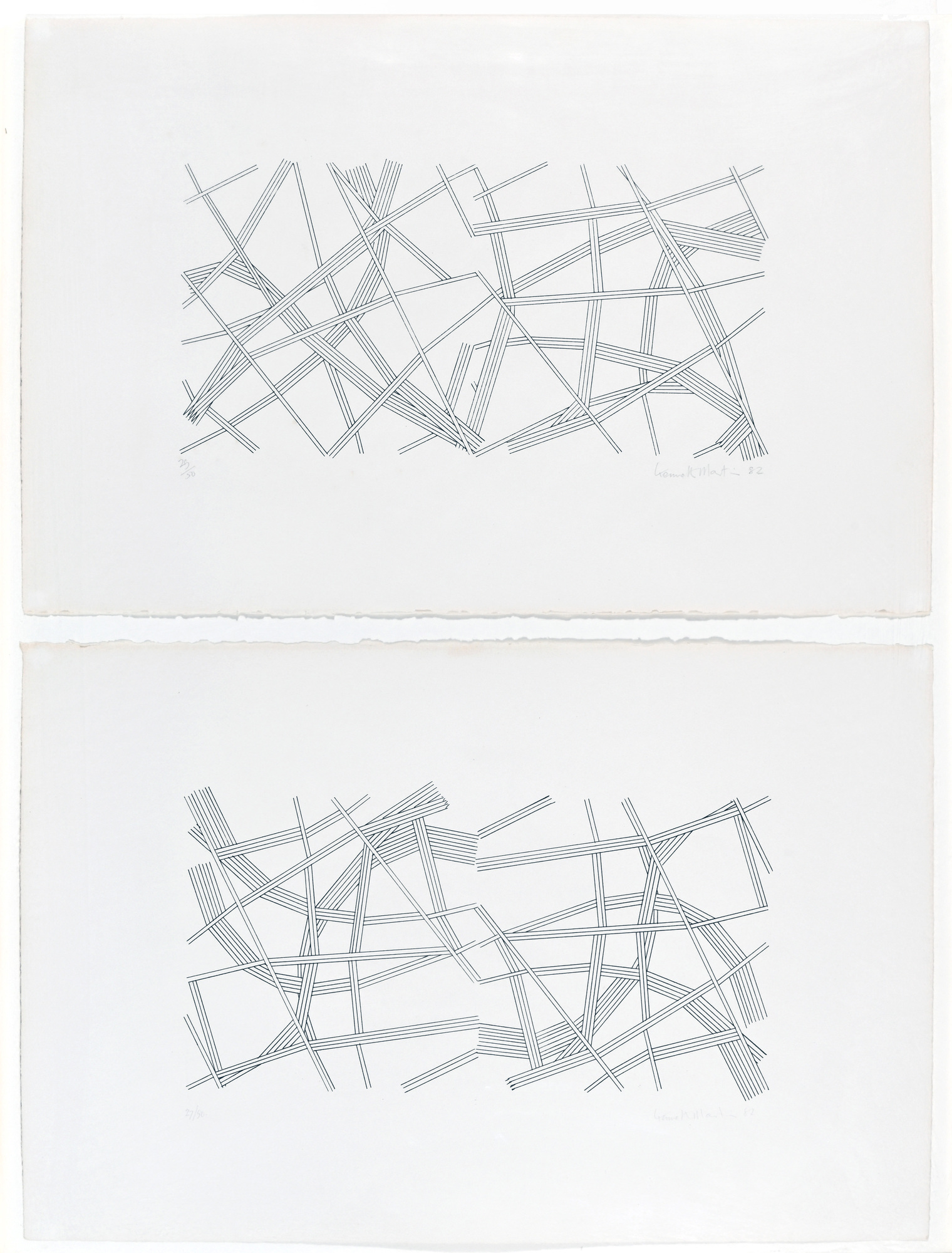 Kenneth Martin, 2 Blätter: Ohne Titel