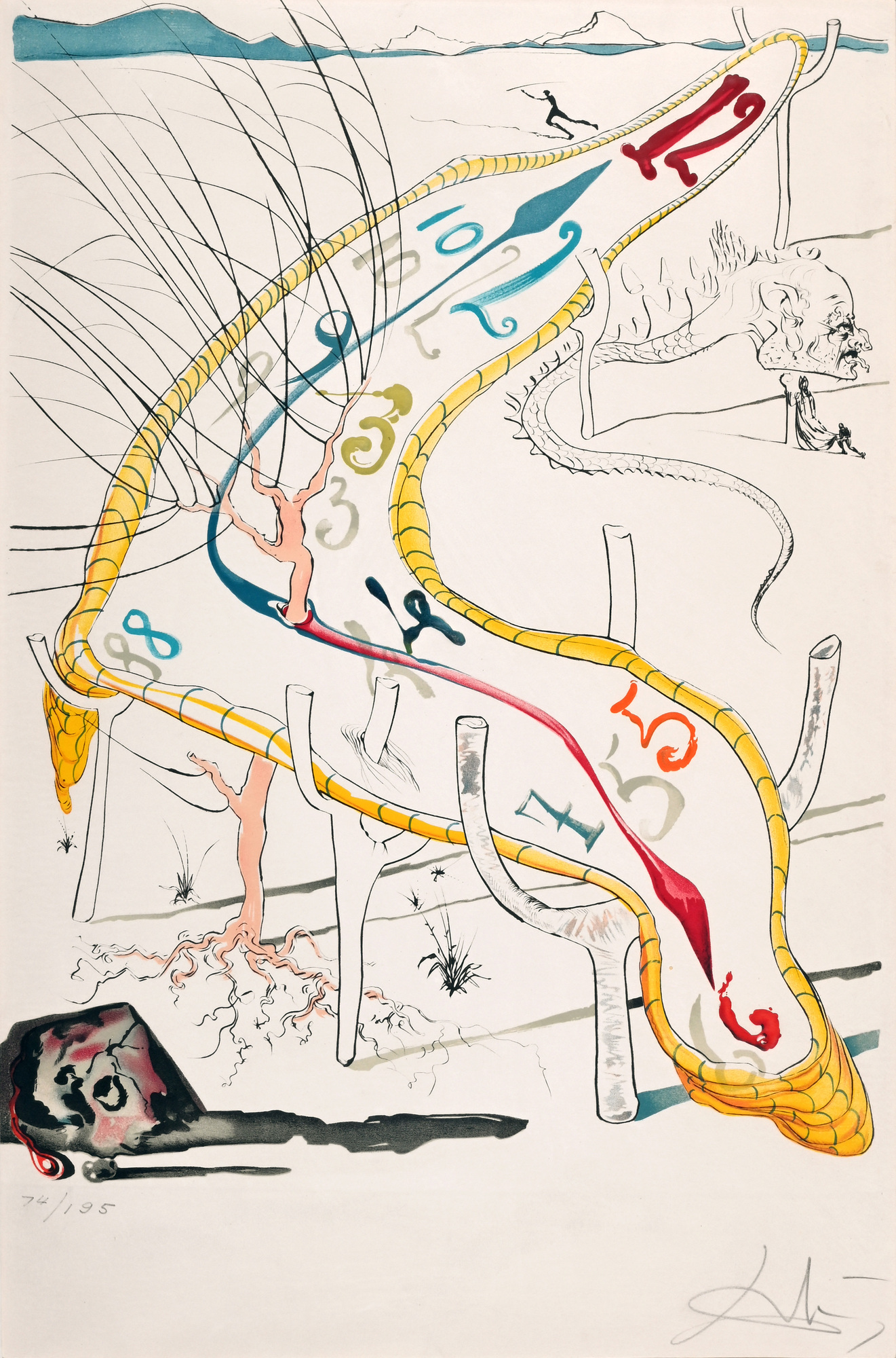 Salvador Dalí, Les montres gélatines de l'espace - temps, aus "La conquête du cosmos"