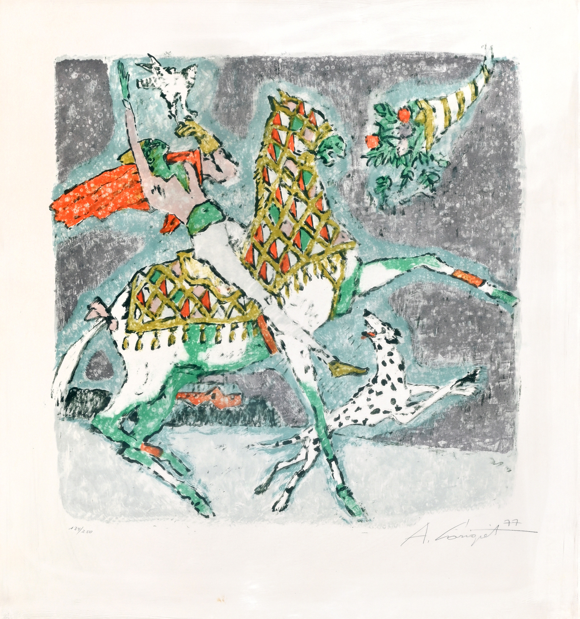 Alois Carigiet, Falkner zu Pferd