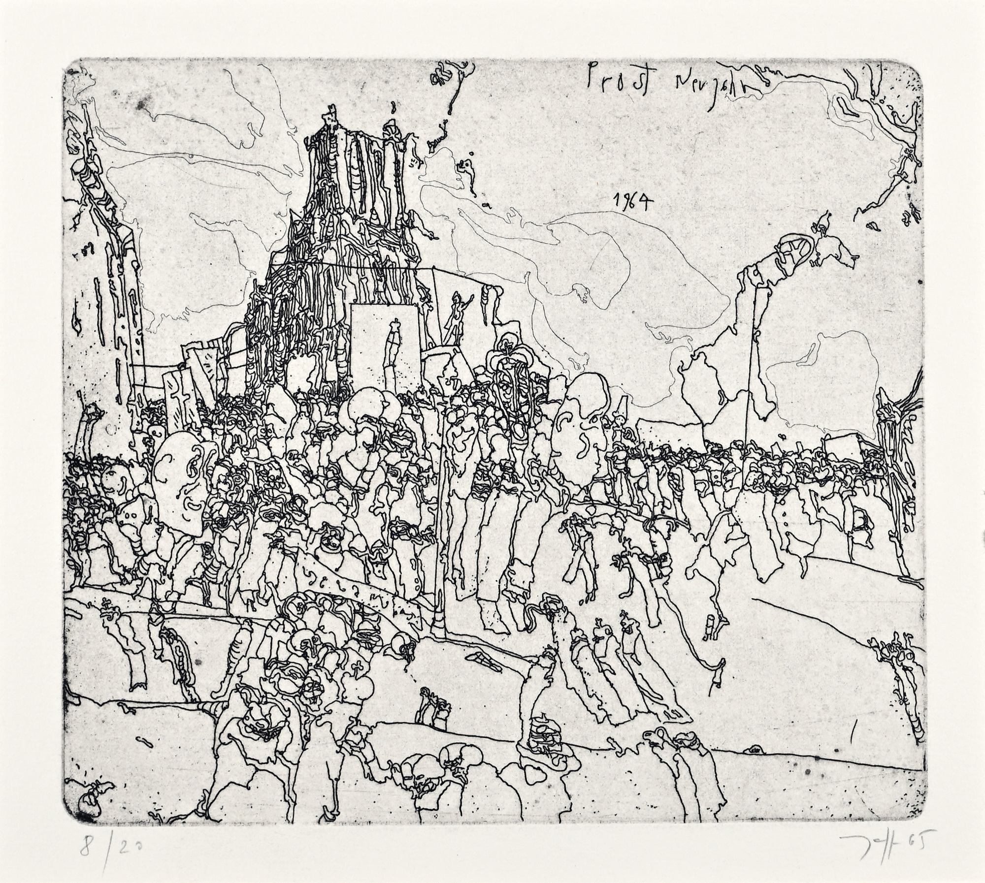 Horst Janssen, 2 sheets: Die Kluge, 1965; 4 Uhr, 1970
