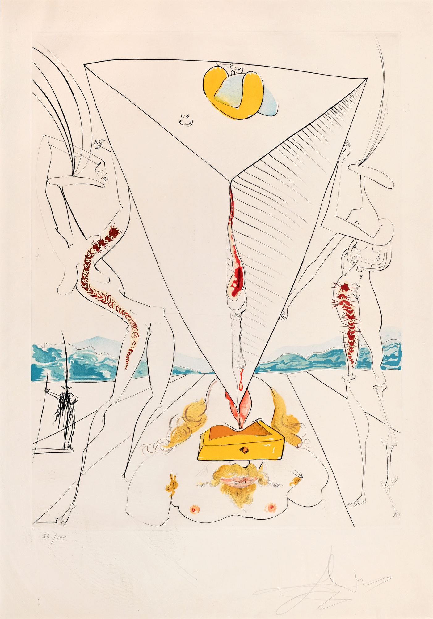 Salvador Dalí, Philosophe écrasé par le cosmos, from "La Conquête du Cosmos"