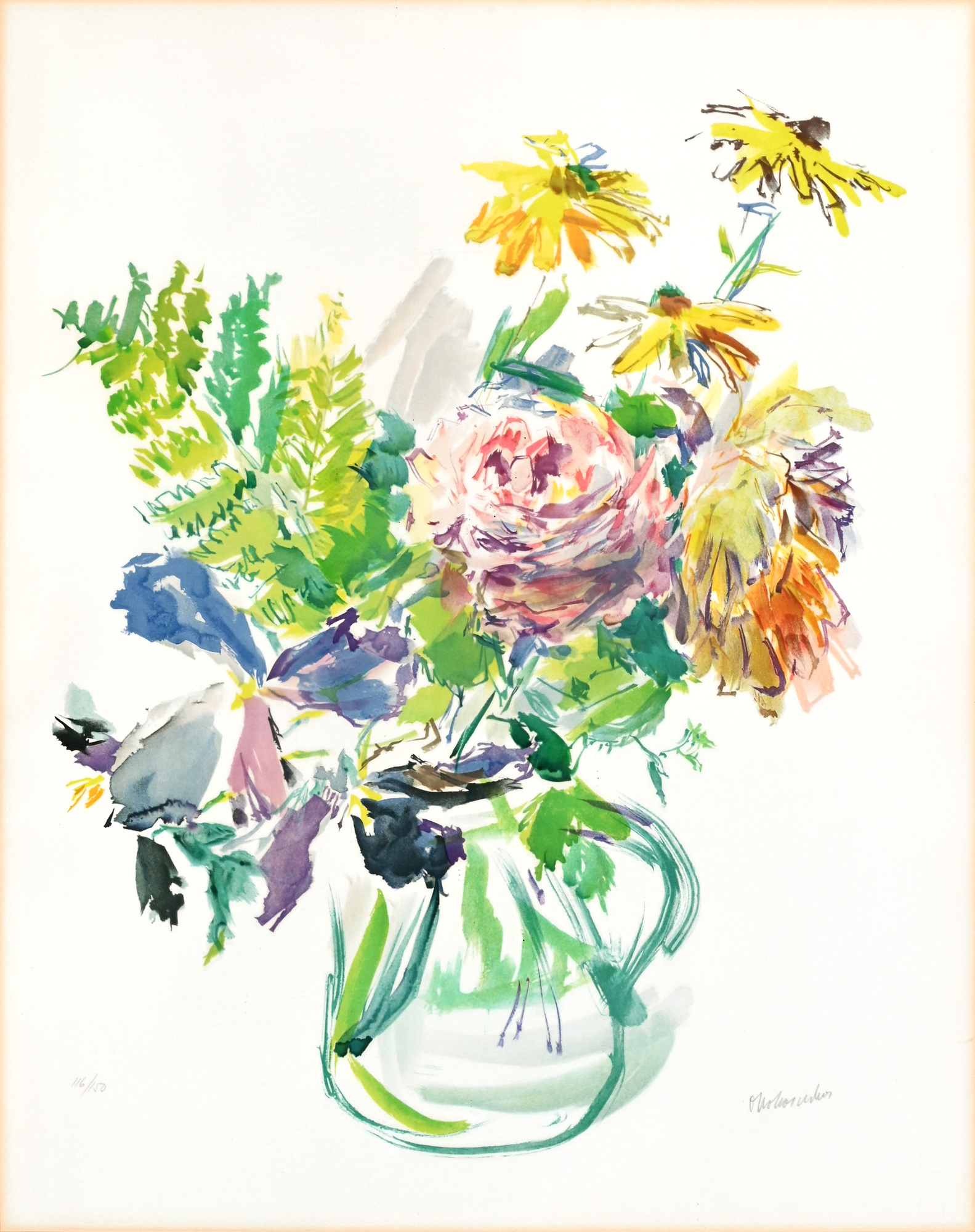 Oskar Kokoschka, Sommerblumen im Glaskrug