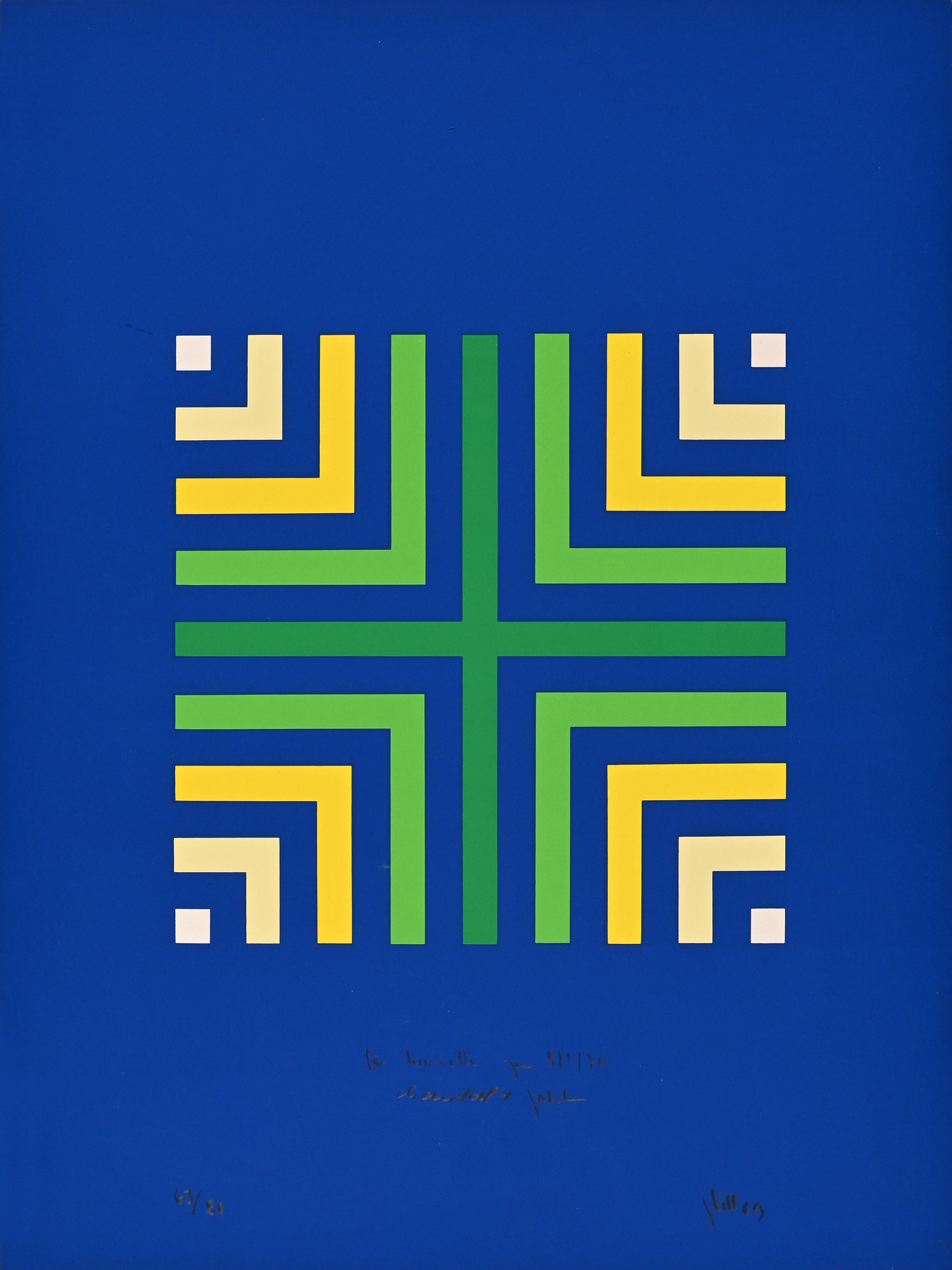 Grafik 20. / 21. Jh., 3 Blätter: Jakob Bill, 1969; Shizuko Yoshikawa; Herbert Distel, 1972