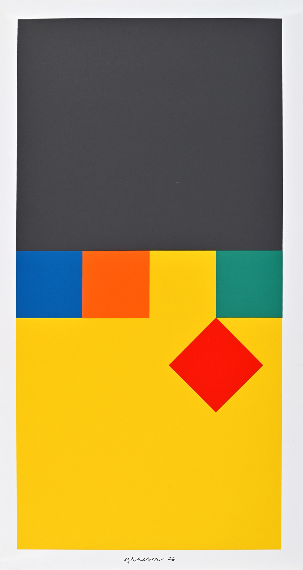 Grafik 20. / 21. Jh., 2 Blätter: Camille Graeser, 1976; Carlo Cruz-Diez, 1989