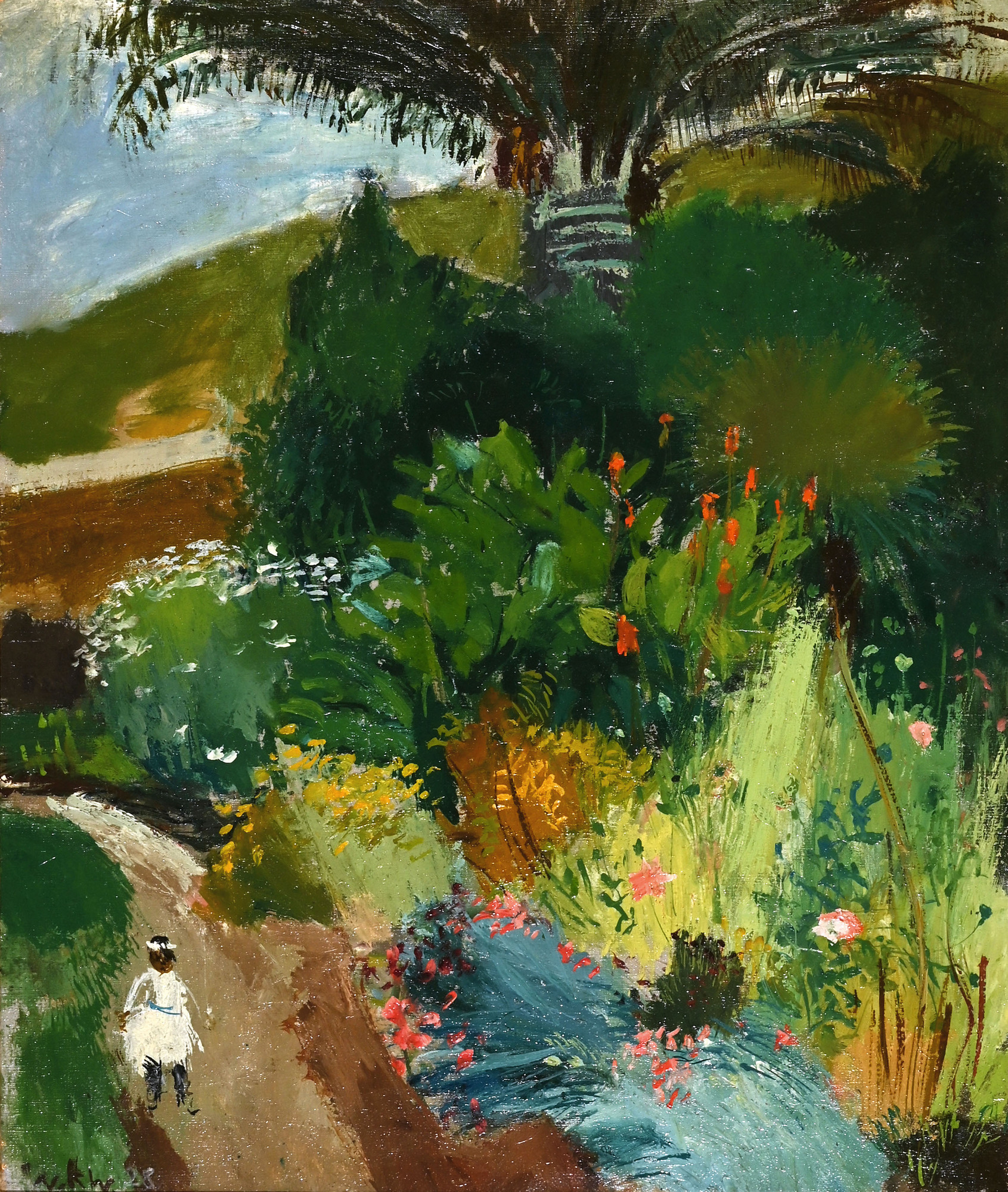 Walter Kurt Wiemken, Gartenlandschaft mit Kind, Collioure