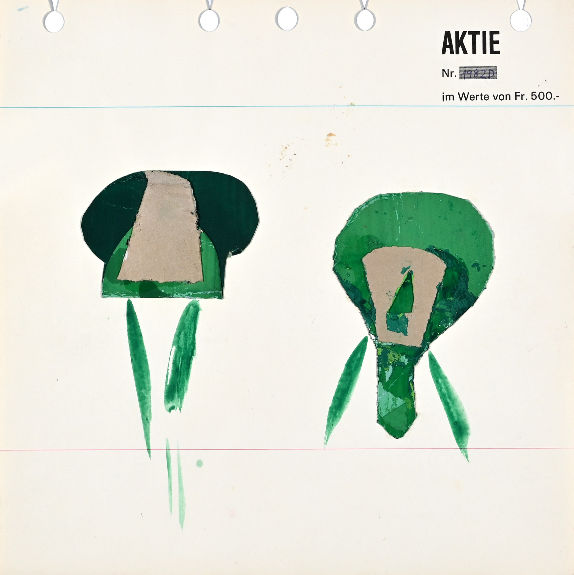 Ian Anüll, Aktie Nr. 1982D im Werte von Fr. 500.-