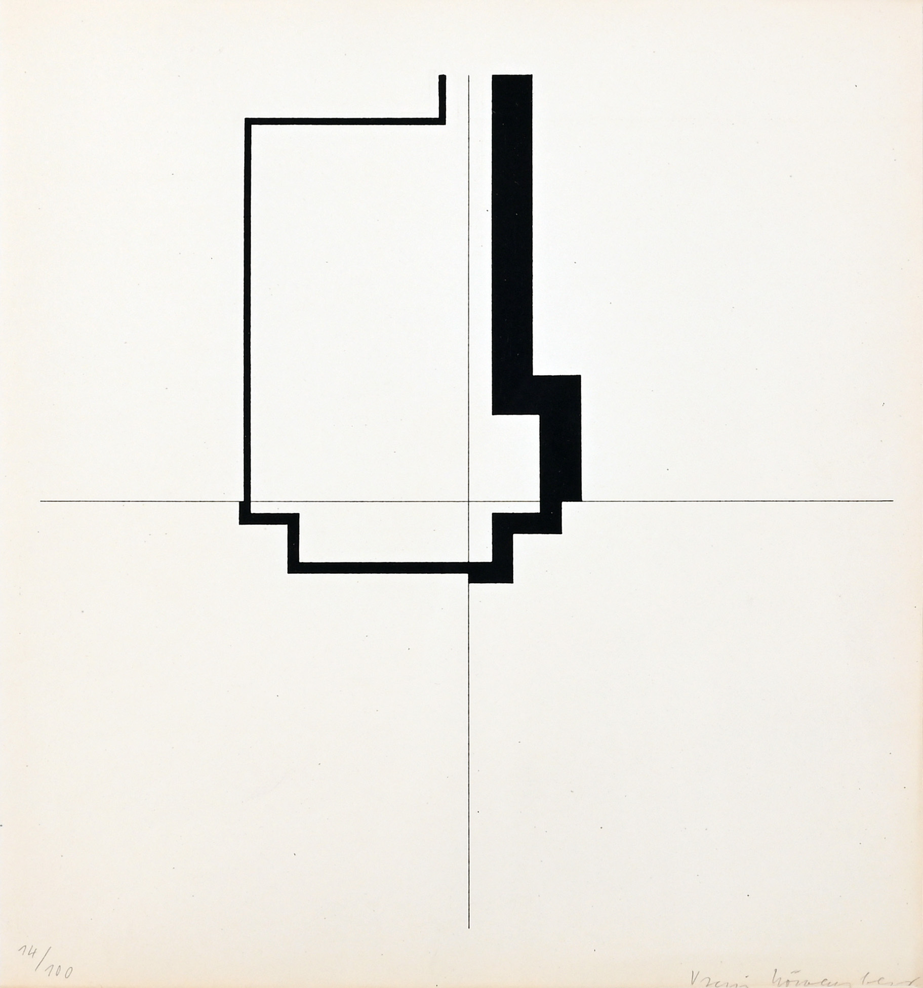 Verena Loewensberg, 2 Blätter: Ohne Titel, 1974; Construction, 1941