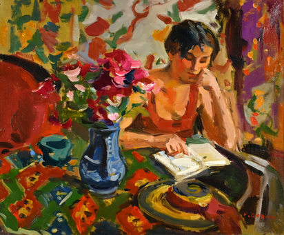 Frau beim Lesen