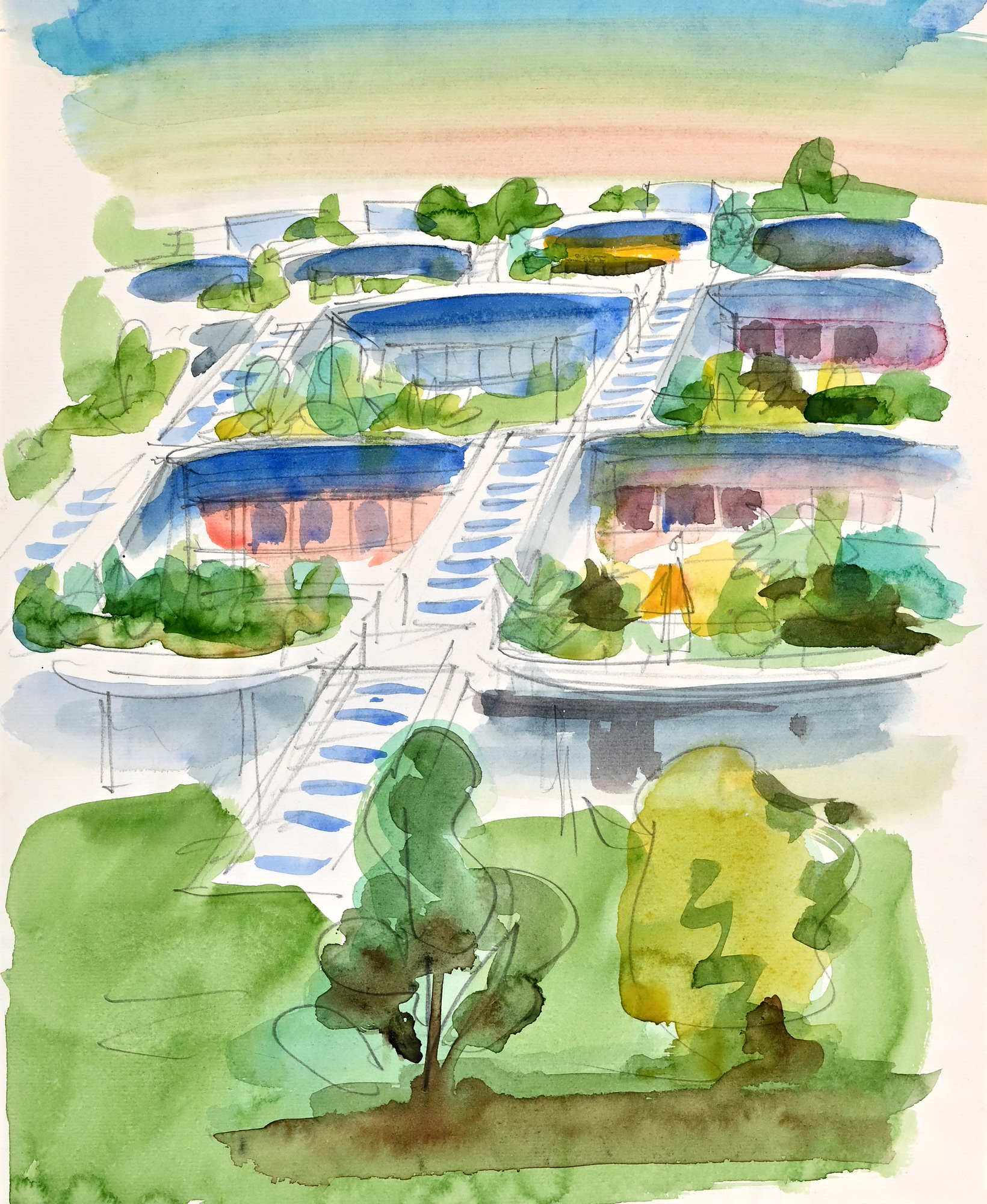 Walter Jonas, Architectural sketch