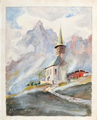 Bergdorf mit Kirche