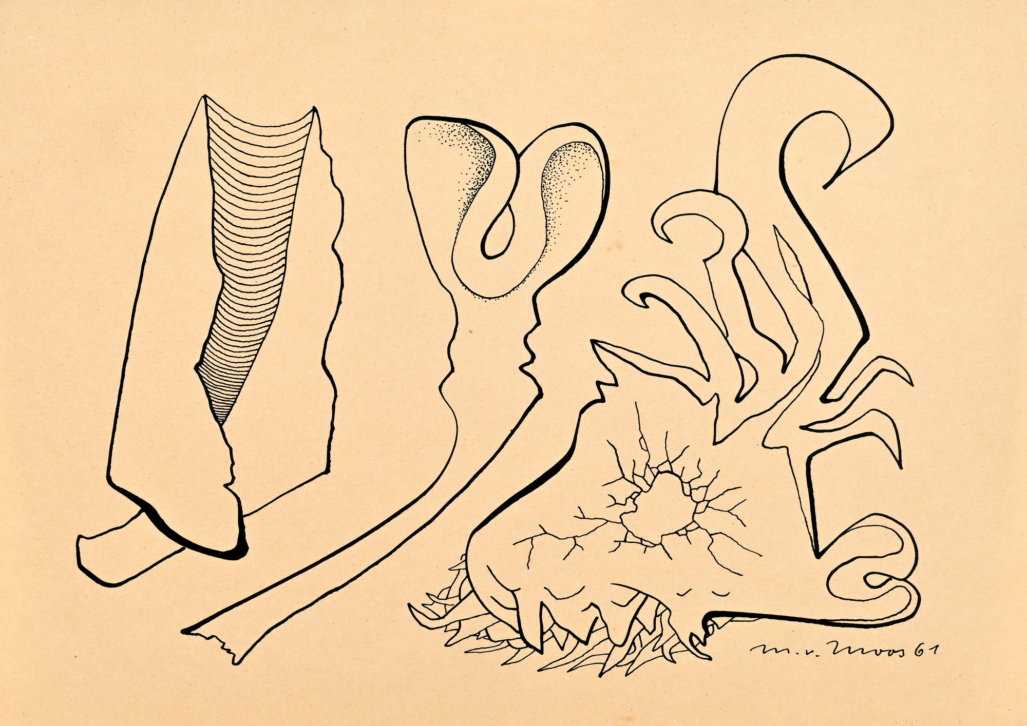 Max von Moos, 4 drawings: Untitled